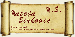 Mateja Sirković vizit kartica